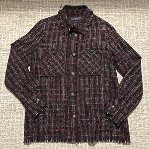 Zara Black and Red Plaid Blazer